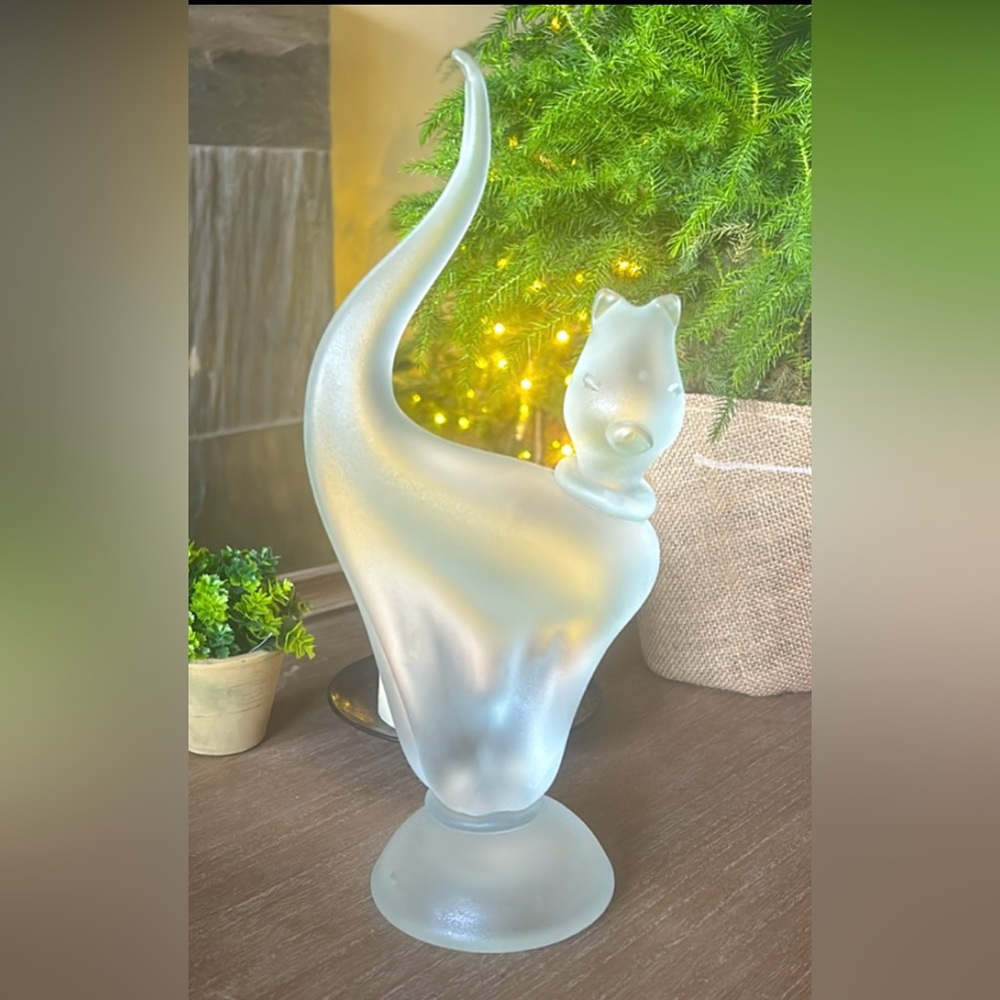 Large Art Glass Cat Murano Style